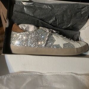 ShuShop Glitter Silver and White Sneakers